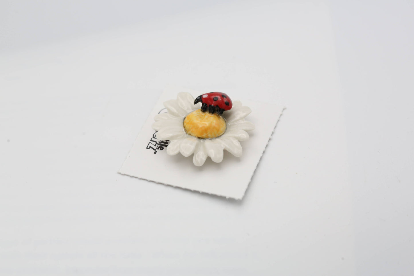 Daisy Ladybug On Flower Porcelain Miniature
