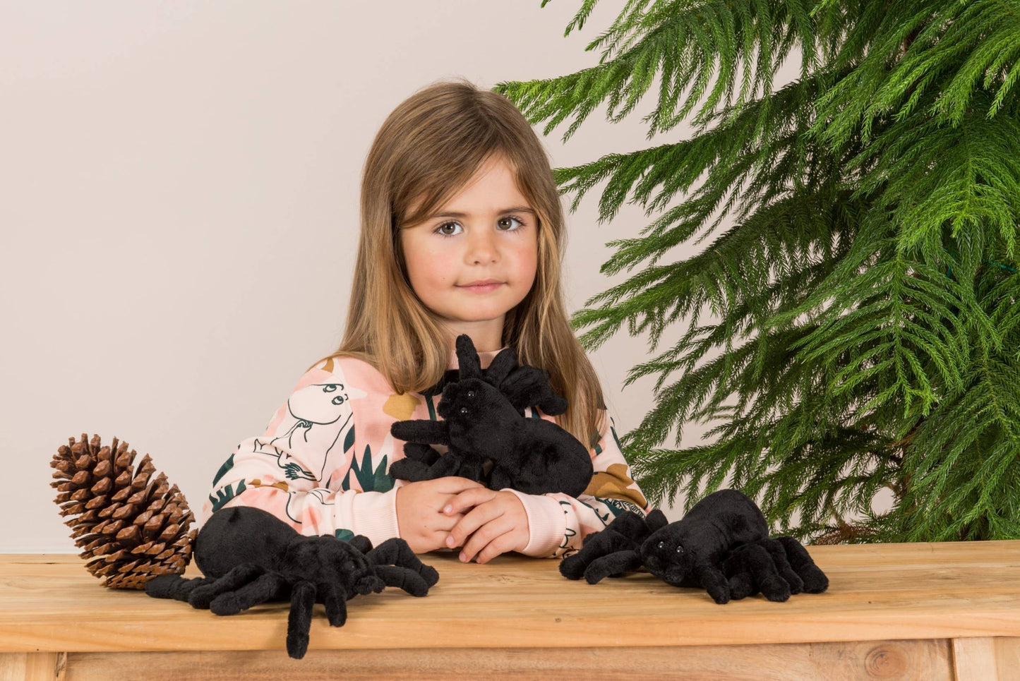 Black spider 16 cm - plush toy - soft toy