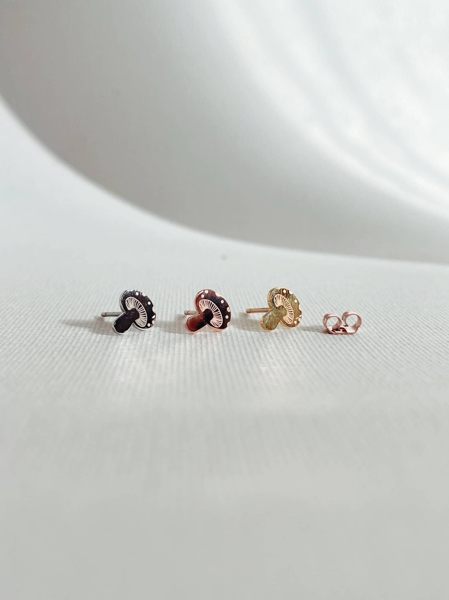 Dainty Little Tiny Things | Groovy Mushrooms | Earring Studs: Stainless Steel