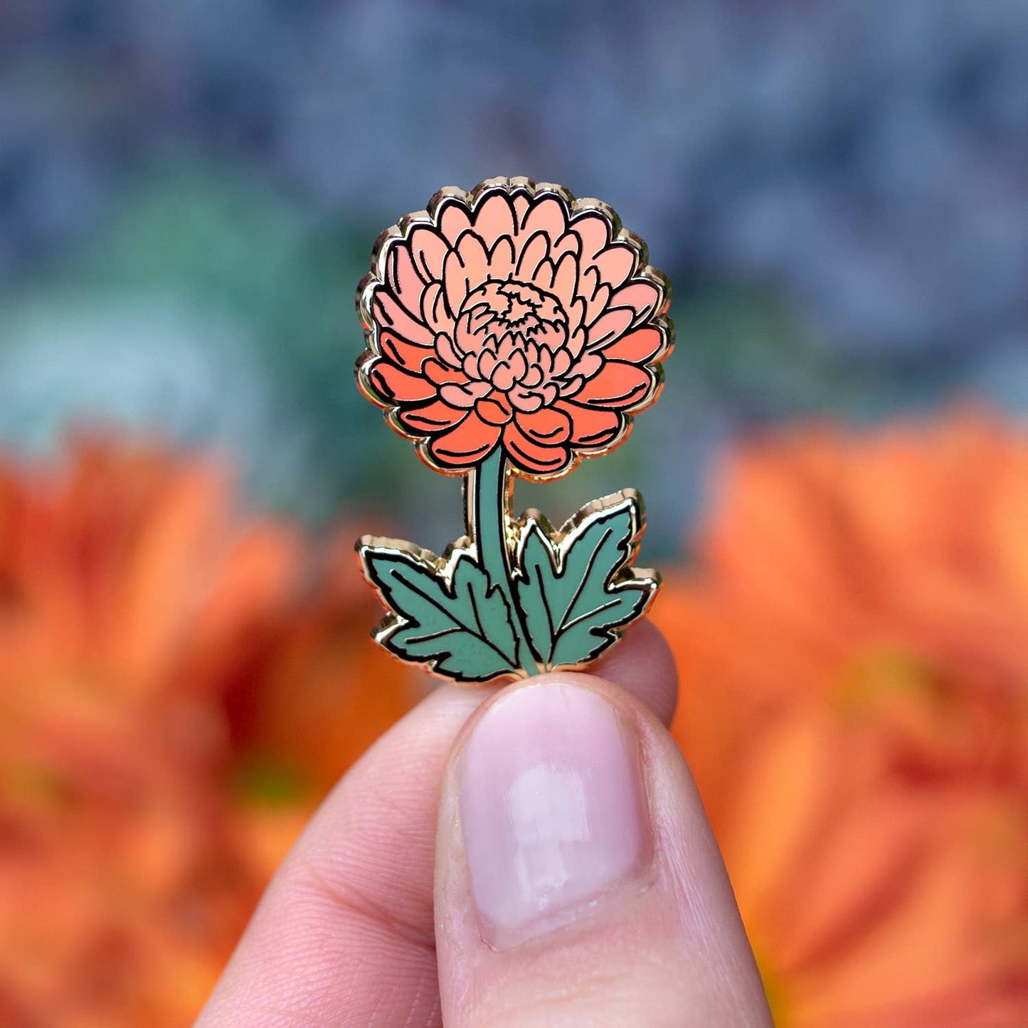 Chrysanthemum Enamel Pin