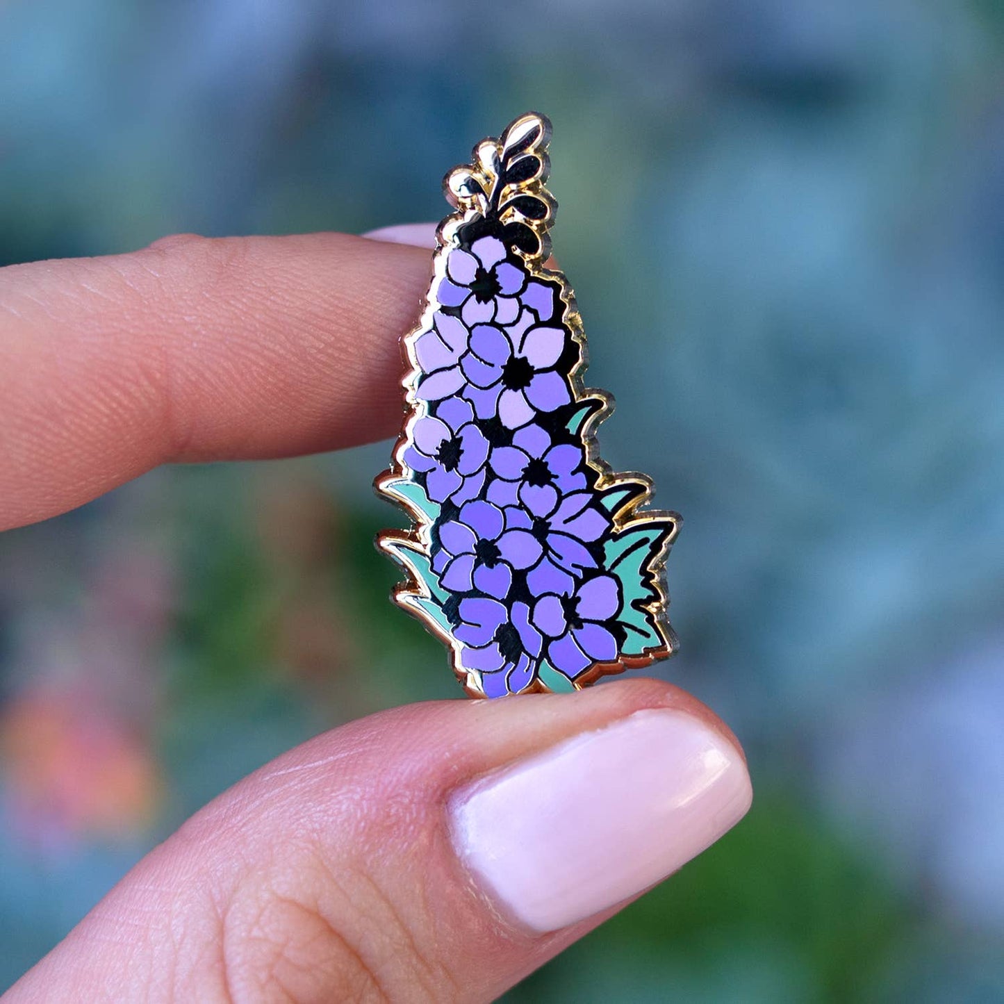Delphinium Enamel Pin