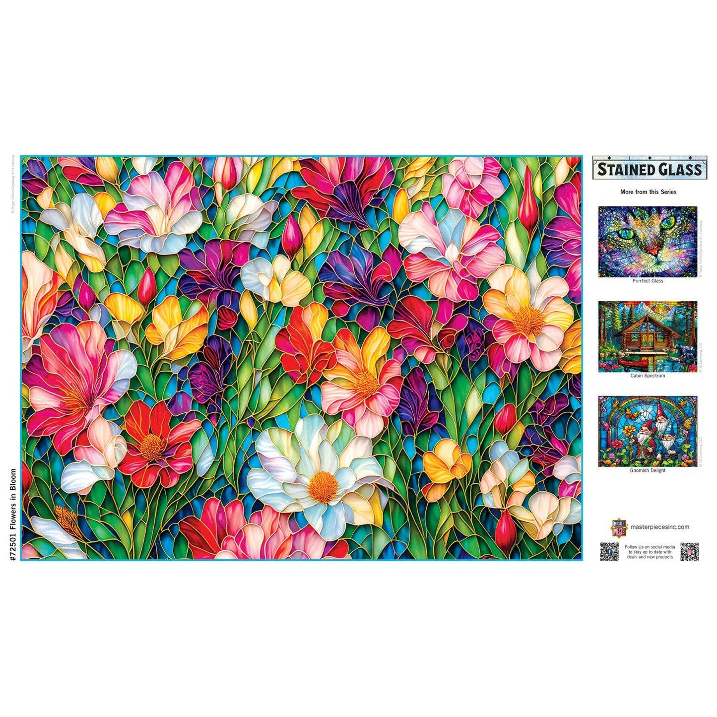 Stained Glass - Flowers in Bloom 1000 Piece Jigsaw Puzzle
