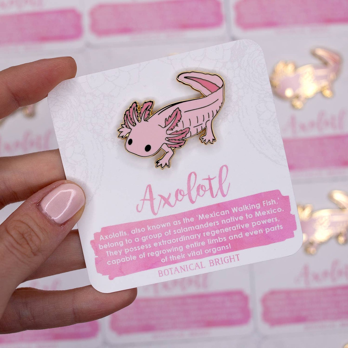 Axolotl Enamel Pin