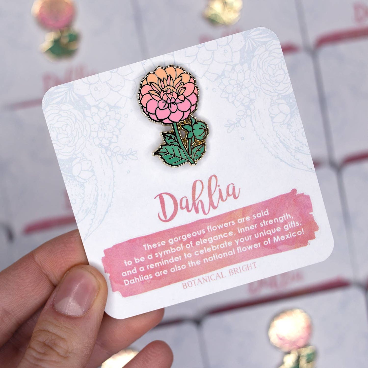 Dahlia Enamel Pin