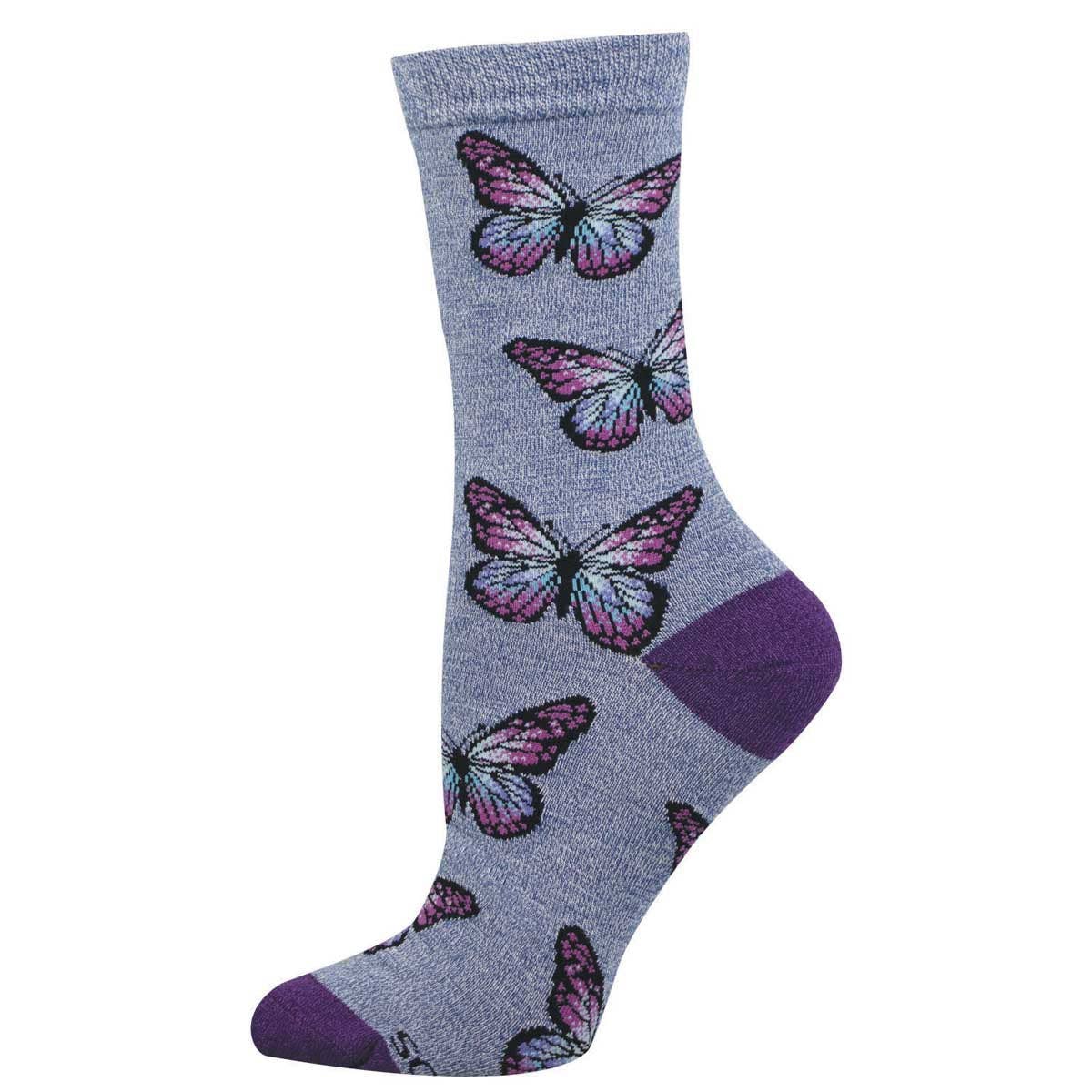WONDERFUL WINGS Socks: Purple Heather / 9-11