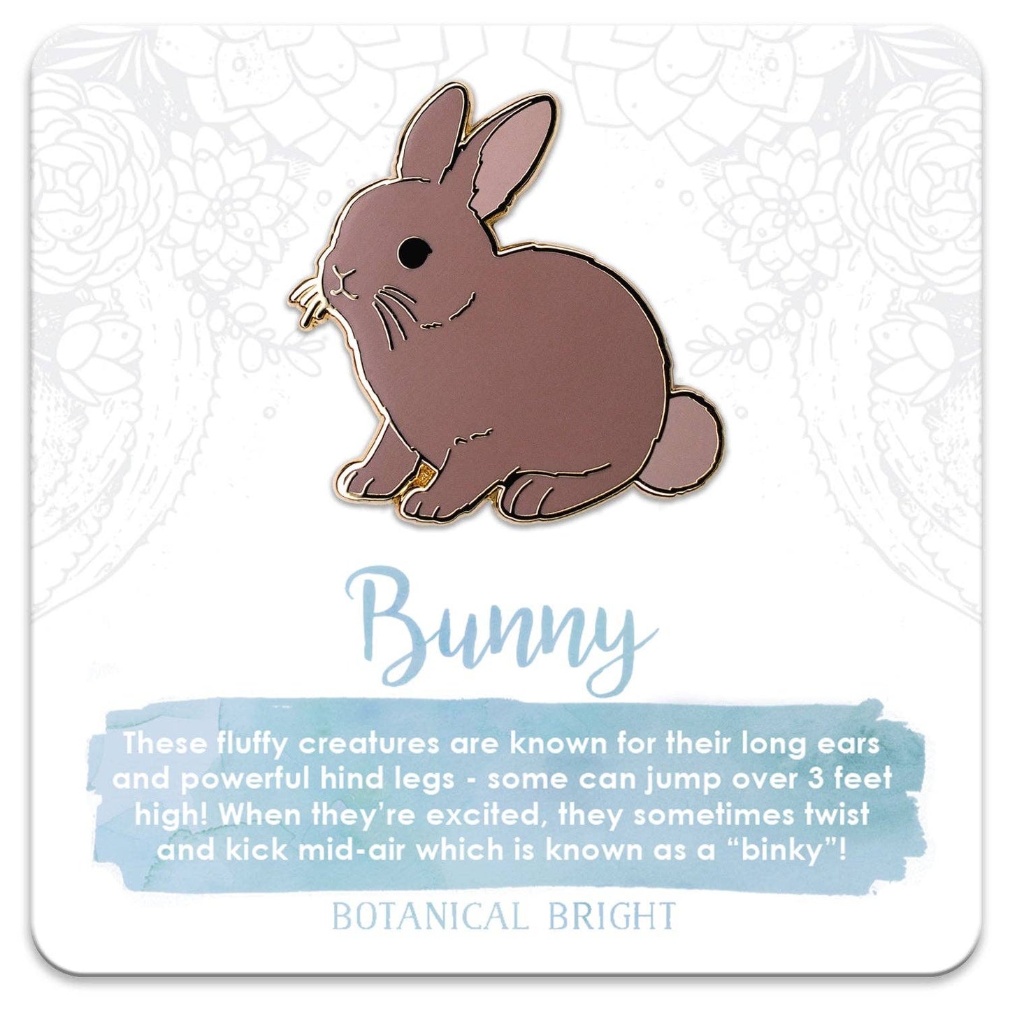 Bunny Enamel Pin: Brown