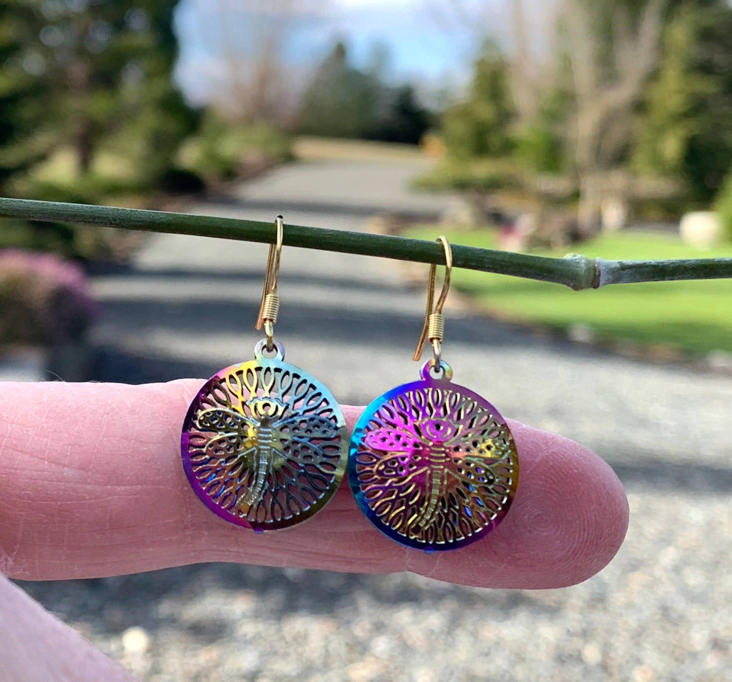 Butterfly - Colored Metal Earrings