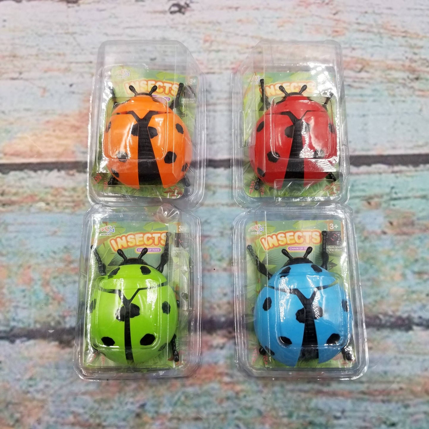 Clockwork Chain Ladybug Insect Crawling Toy: Red