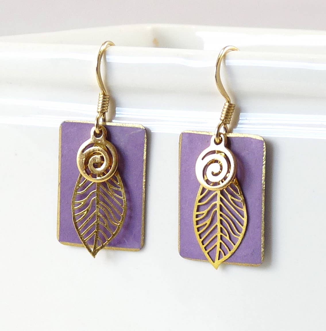 Black Metal Leaf Earrings