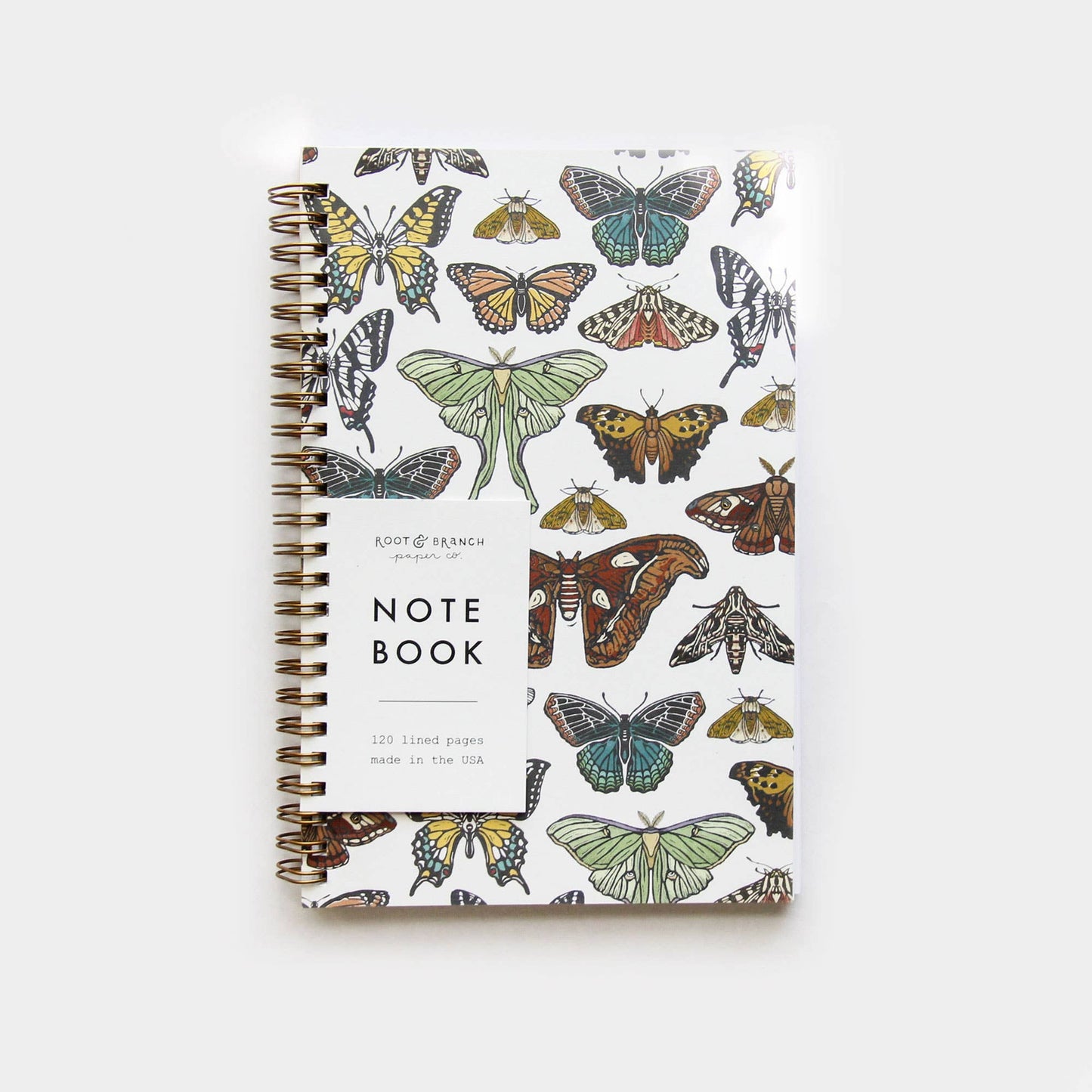 Butterfly + Moth Spiral Bound Notebook: Lined