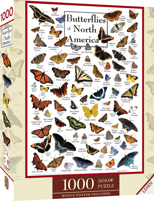 Butterflies of North America 1000 Piece Puzzle