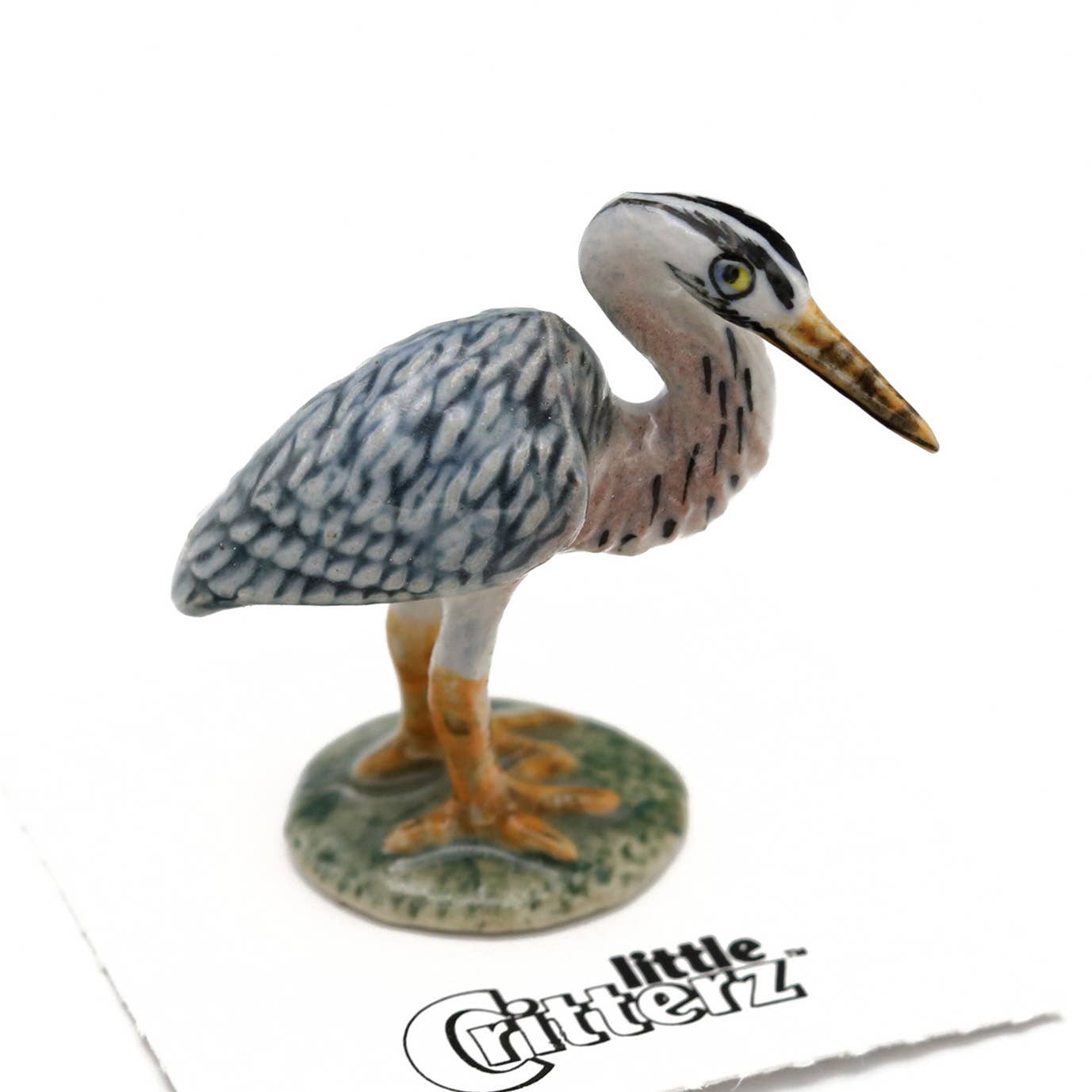Majestic Blue Heron Porcelain Miniature
