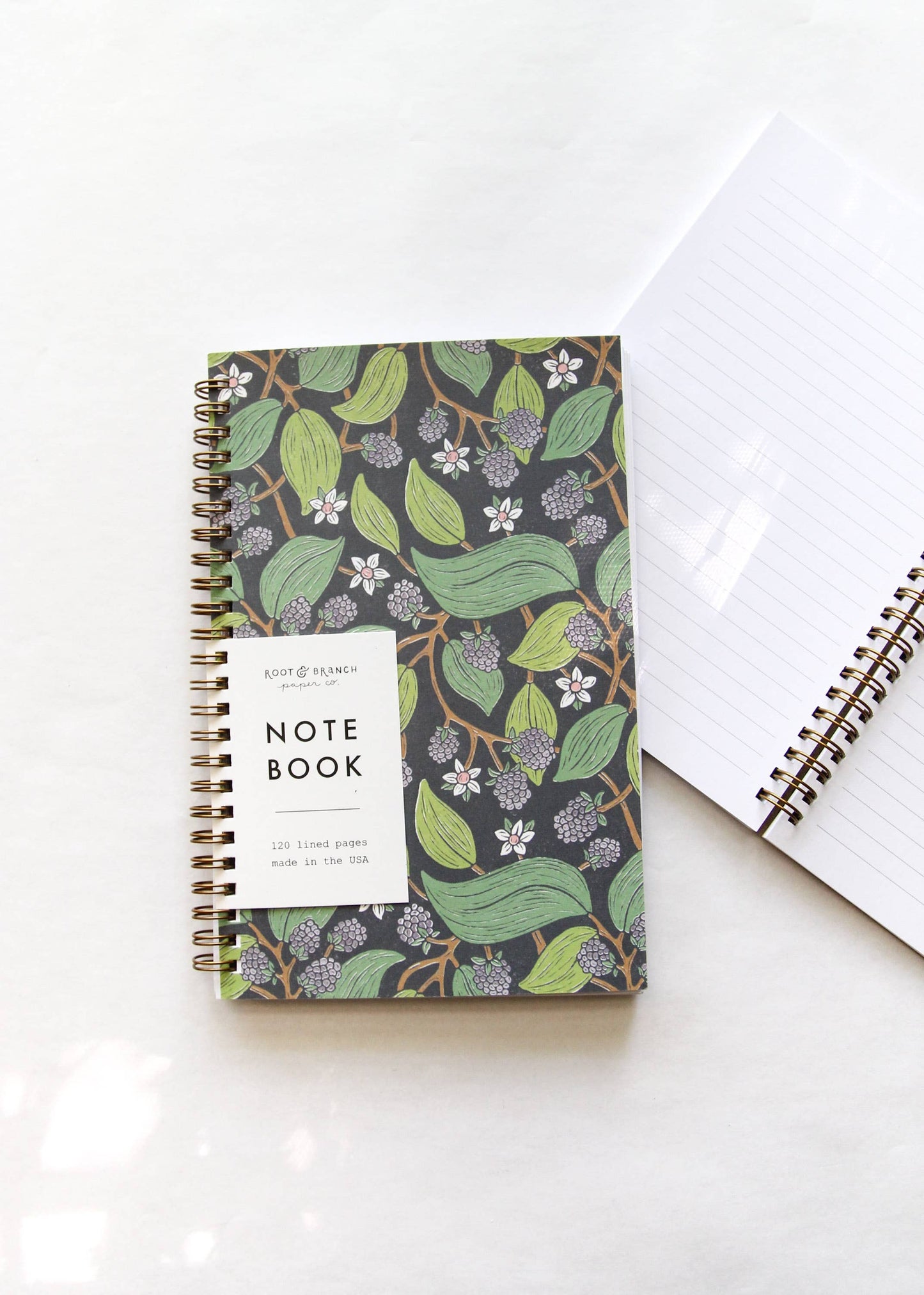 Wild Blackberry Spiral Bound Notebook: Lined