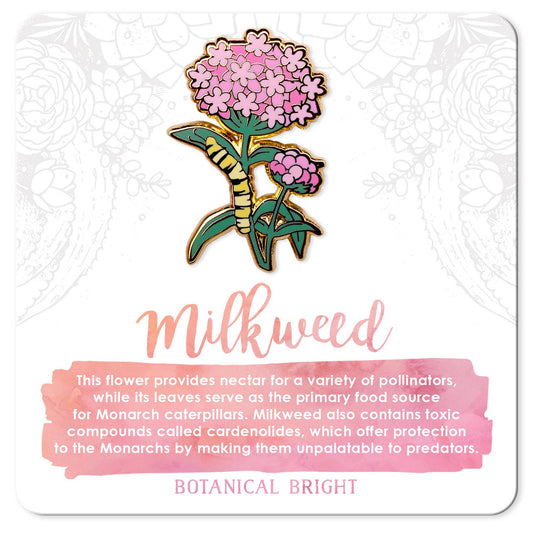 Milkweed & Monarch Caterpillar Enamel Pin