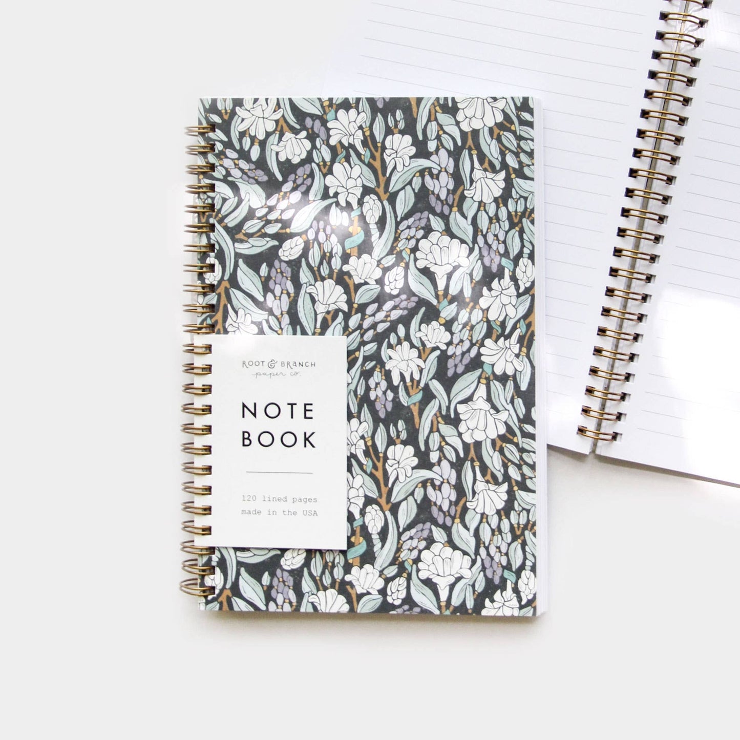 Moonlit Tuberose Spiral Bound Notebook: Lined