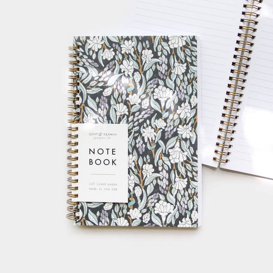 Moonlit Tuberose Spiral Bound Notebook: Lined