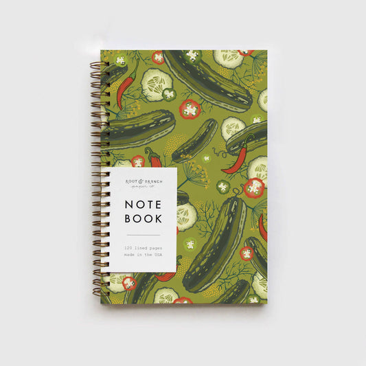 Pickles + Peppers Spiral Bound Notebook: Lined