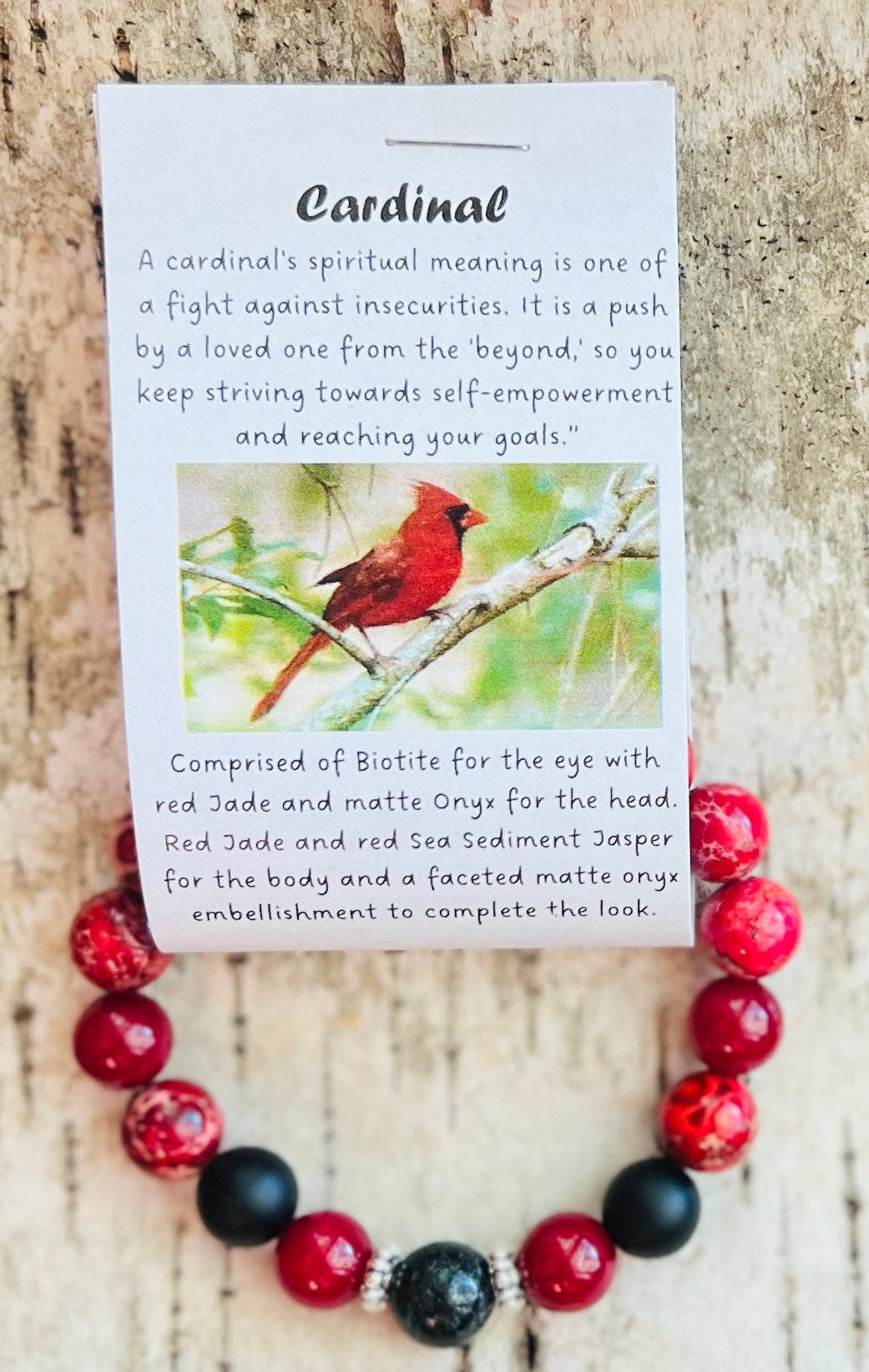 Cardinal Red Jade & Jasper Beaded Bracelet: Large (8")