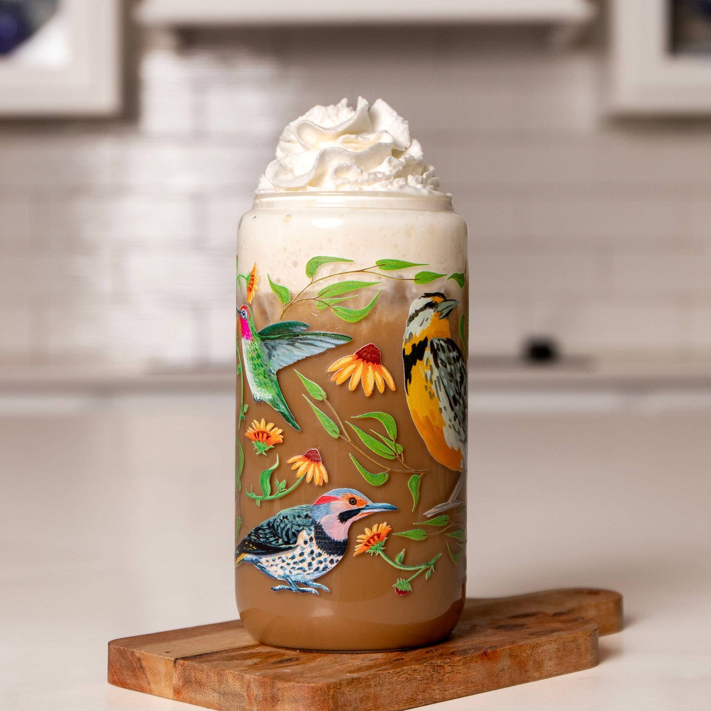 Feathered Friends Birds Glass Can