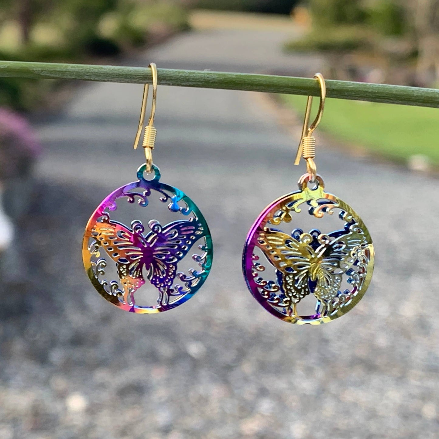 Dragonfly - Colored Metal Earrings