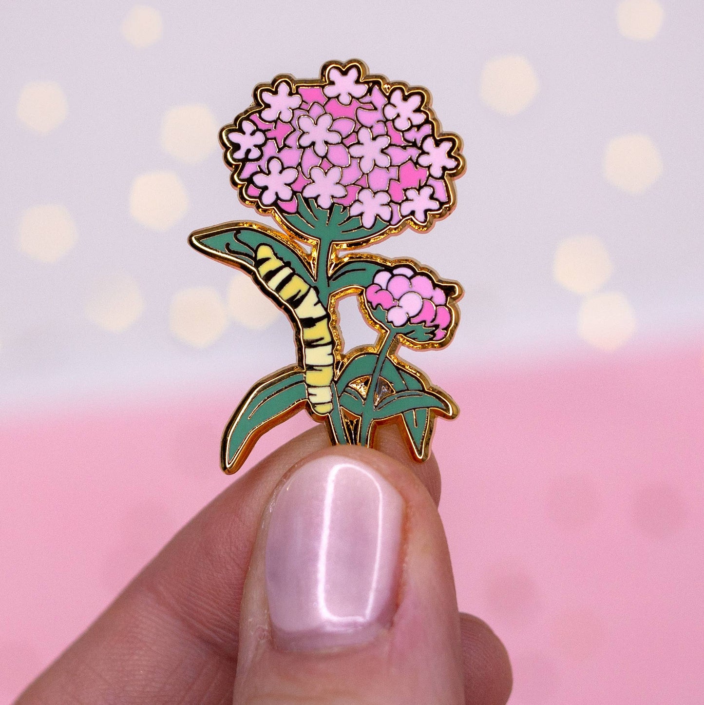 Milkweed & Monarch Caterpillar Enamel Pin