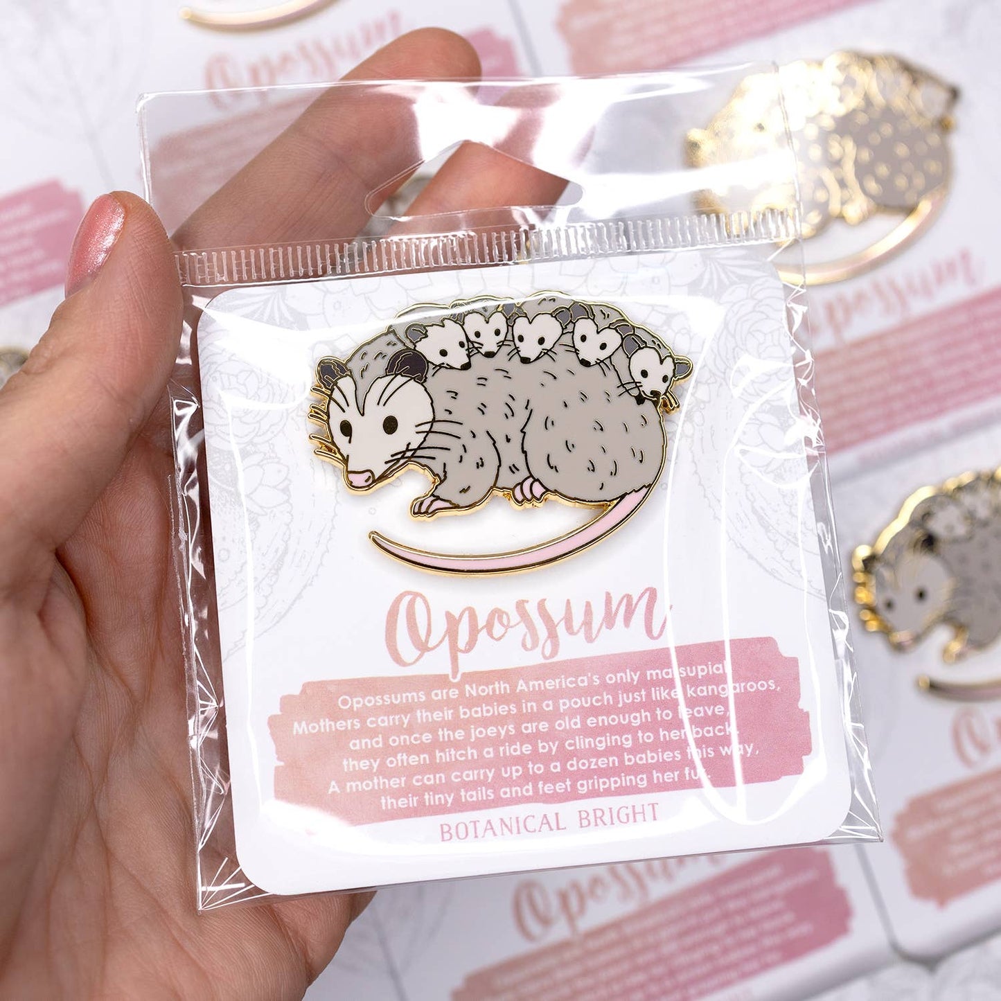 Opossum Enamel Pin