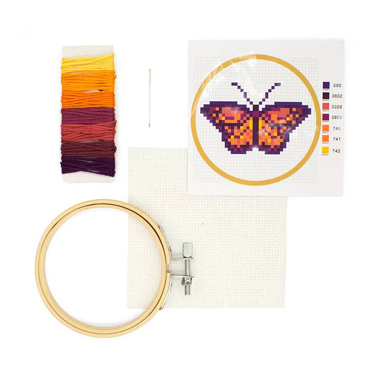Mini Cross Stitch Embroidery Kit - Butterfly