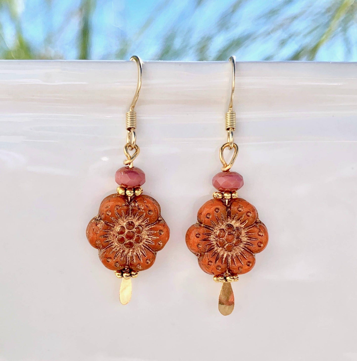 Light Blue Flower Earrings - 6 Garden and Ocean Colors Blue Turquoise