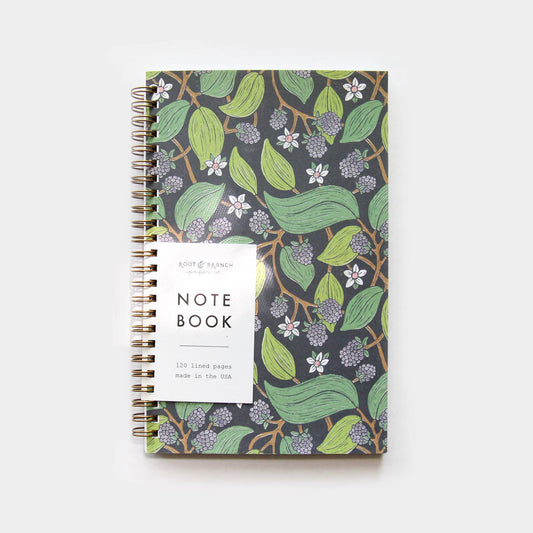 Wild Blackberry Spiral Bound Notebook: Lined