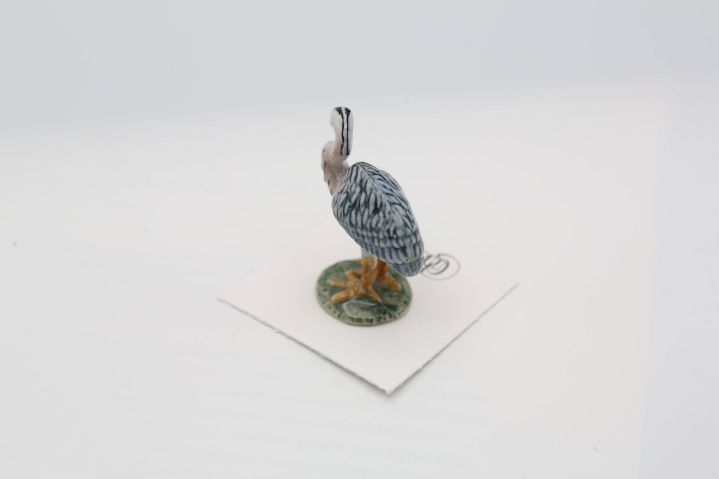Majestic Blue Heron Porcelain Miniature