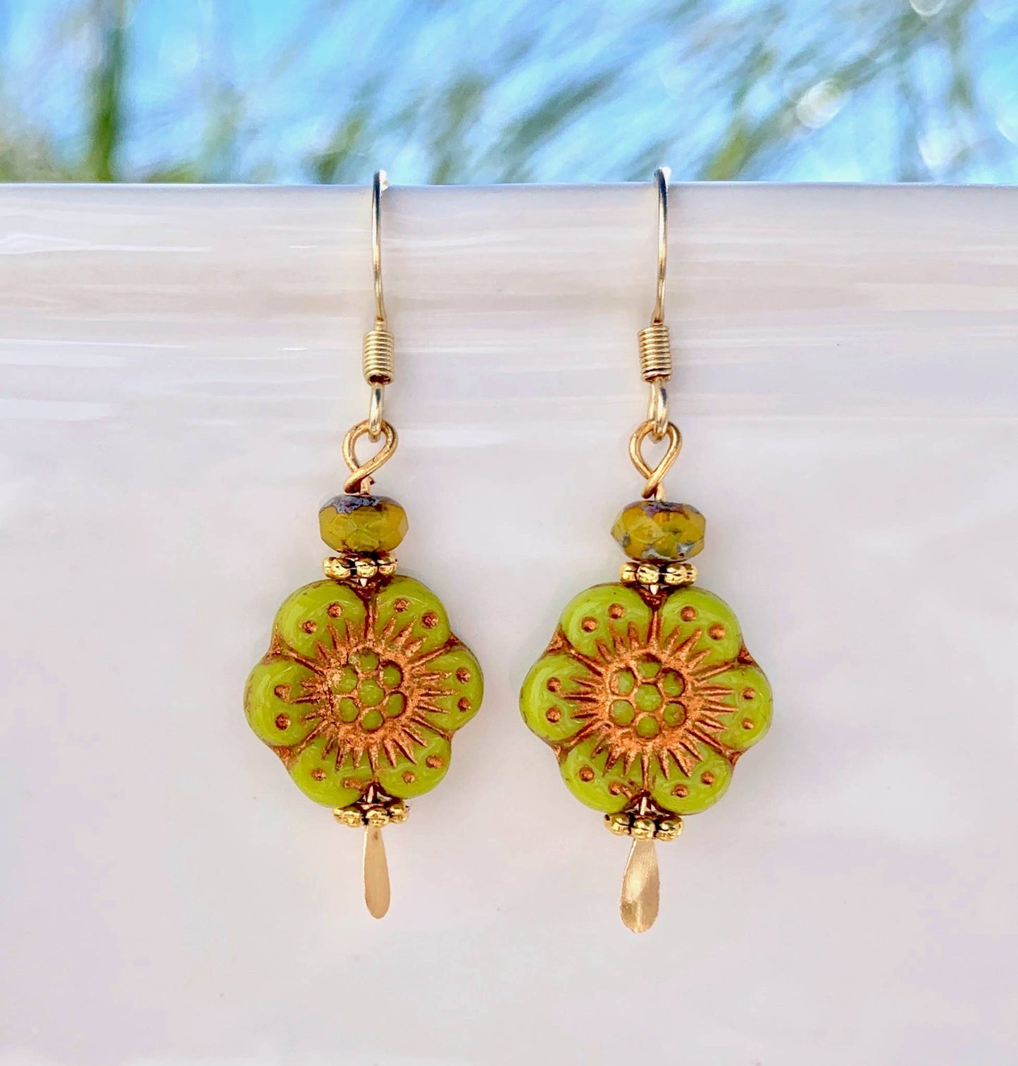 Light Blue Flower Earrings - 6 Garden and Ocean Colors Blue Turquoise