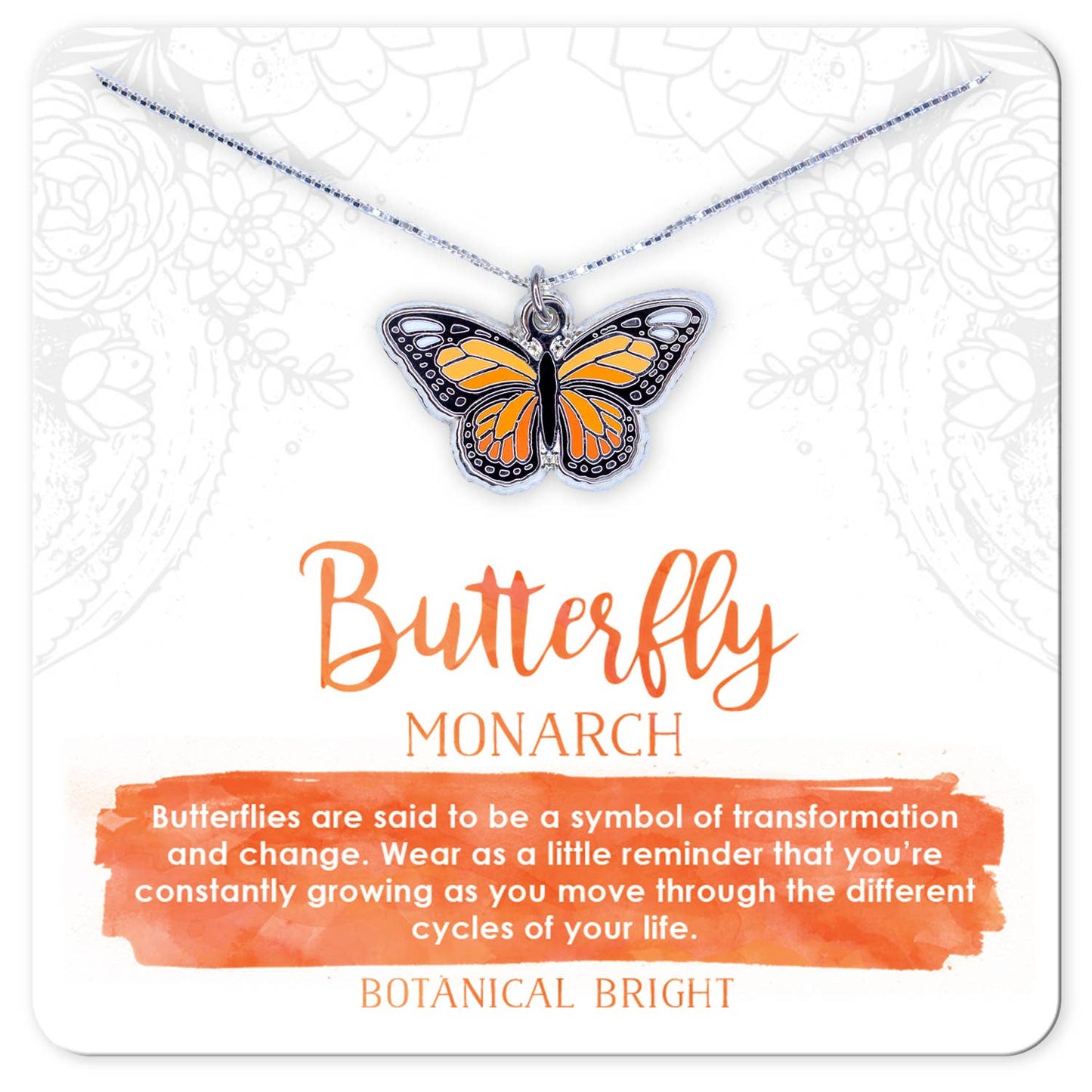 Monarch Butterfly Charm Necklace: Gold