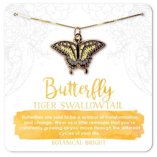 Swallowtail Butterfly Necklace: Gold