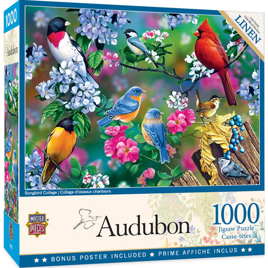 Audubon - Songbird Collage 1000 Piece Puzzle