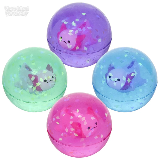 1.75" Axoltl Glitter Hi-Bounce Ball