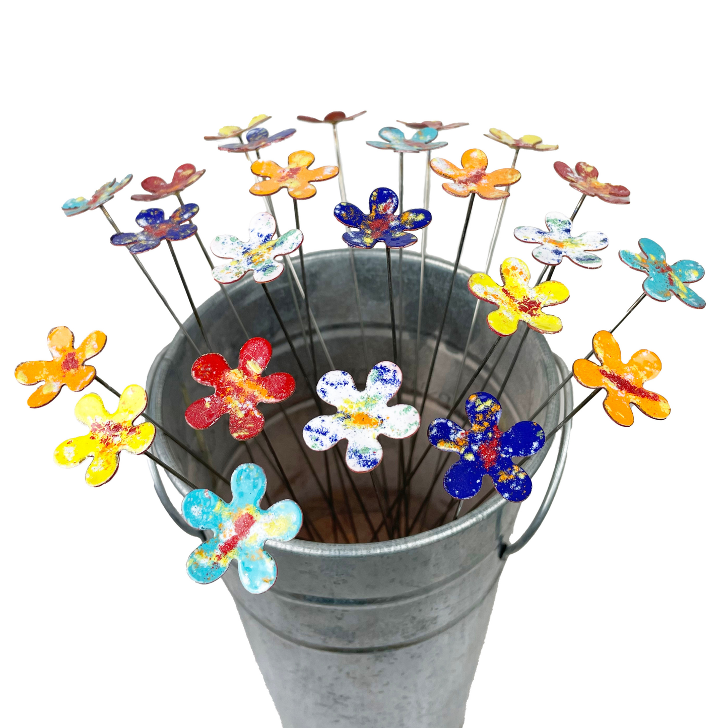 Small Copper Enamel Flowers