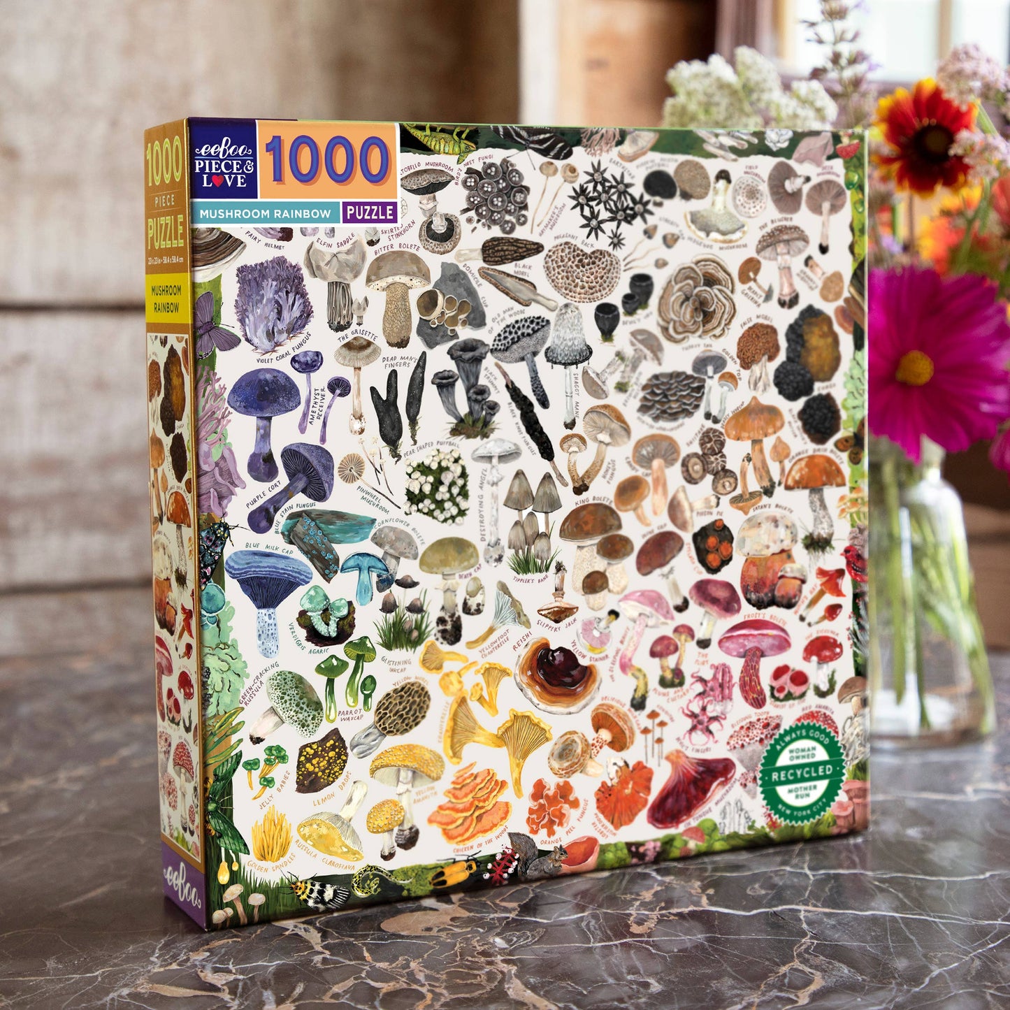 Mushroom Rainbow 1000 Piece Square Jigsaw Puzzle