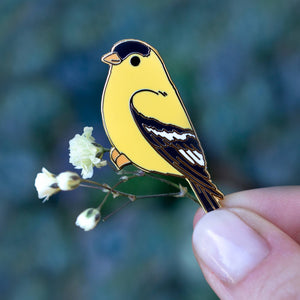 Goldfinch Bird Enamel Pin