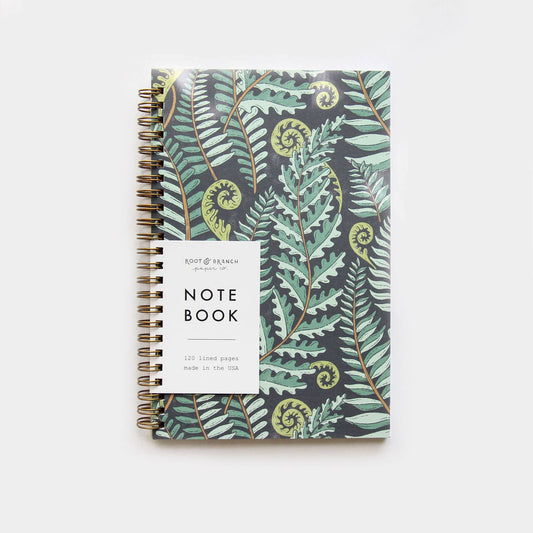 Forest Fern Spiral Bound Notebook: Lined