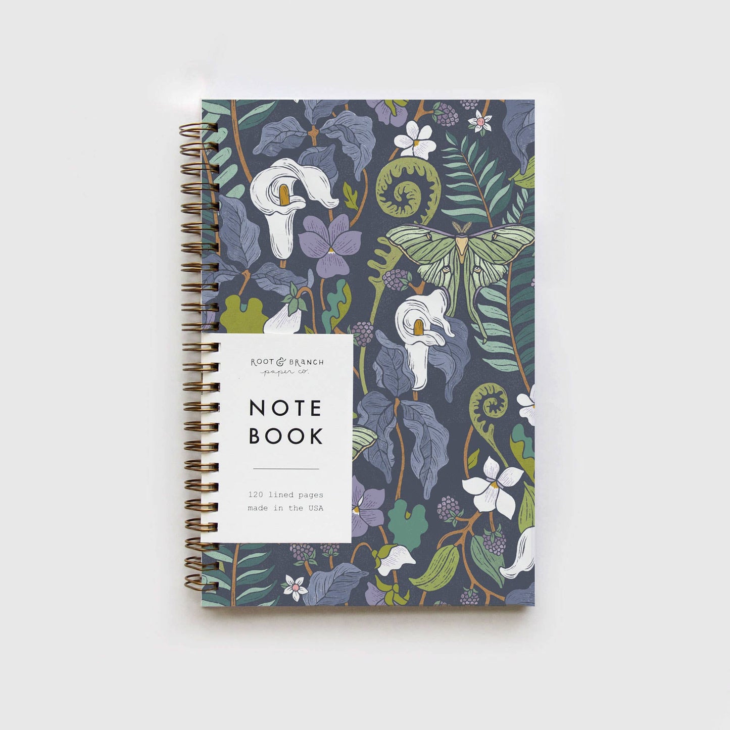 Woodland Bramble Spiral Bound Notebook: Lined