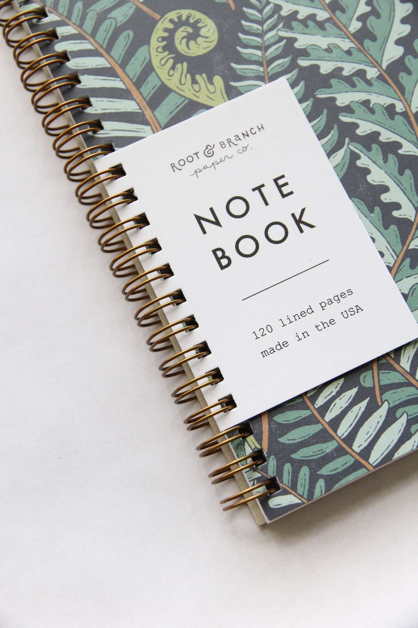 Forest Fern Spiral Bound Notebook: Lined