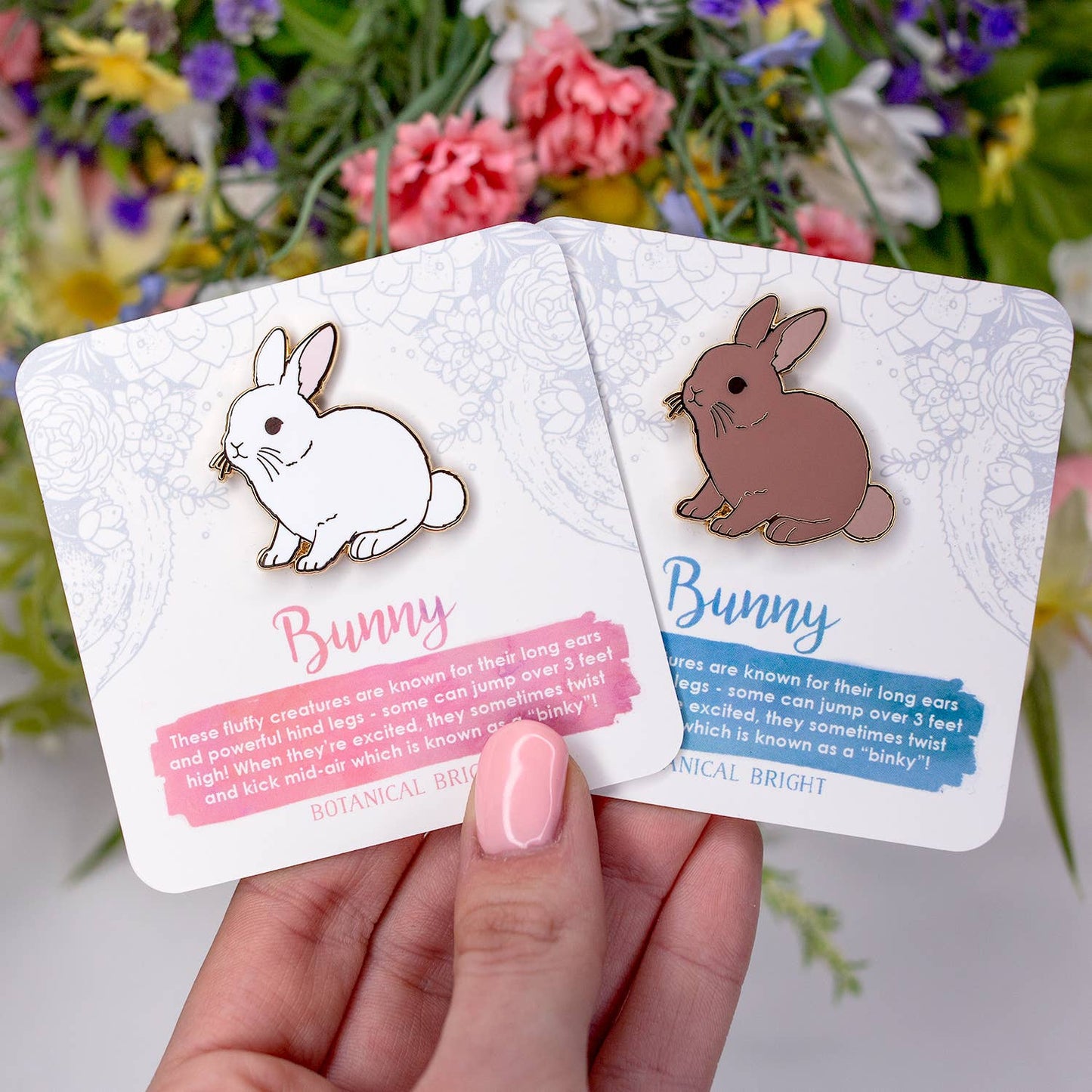 Bunny Enamel Pin: Brown