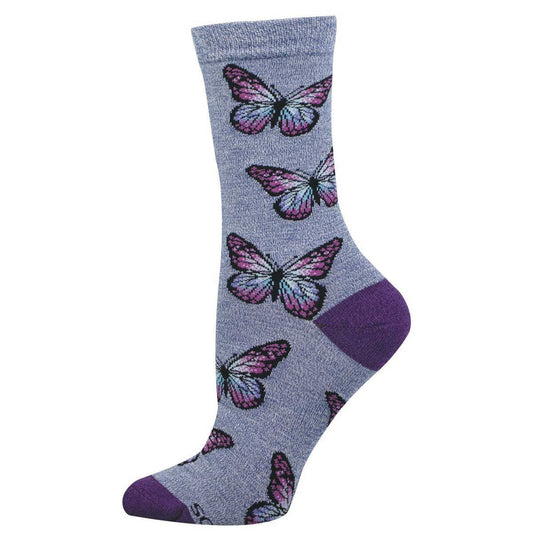 WONDERFUL WINGS Socks: Purple Heather / 9-11