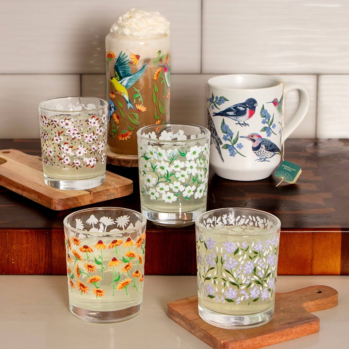 Feathered Friends Birds Glass Can