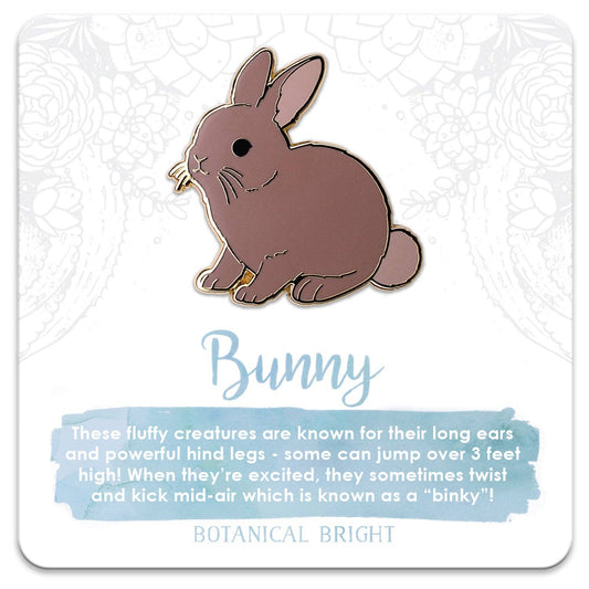 Bunny Enamel Pin: Brown