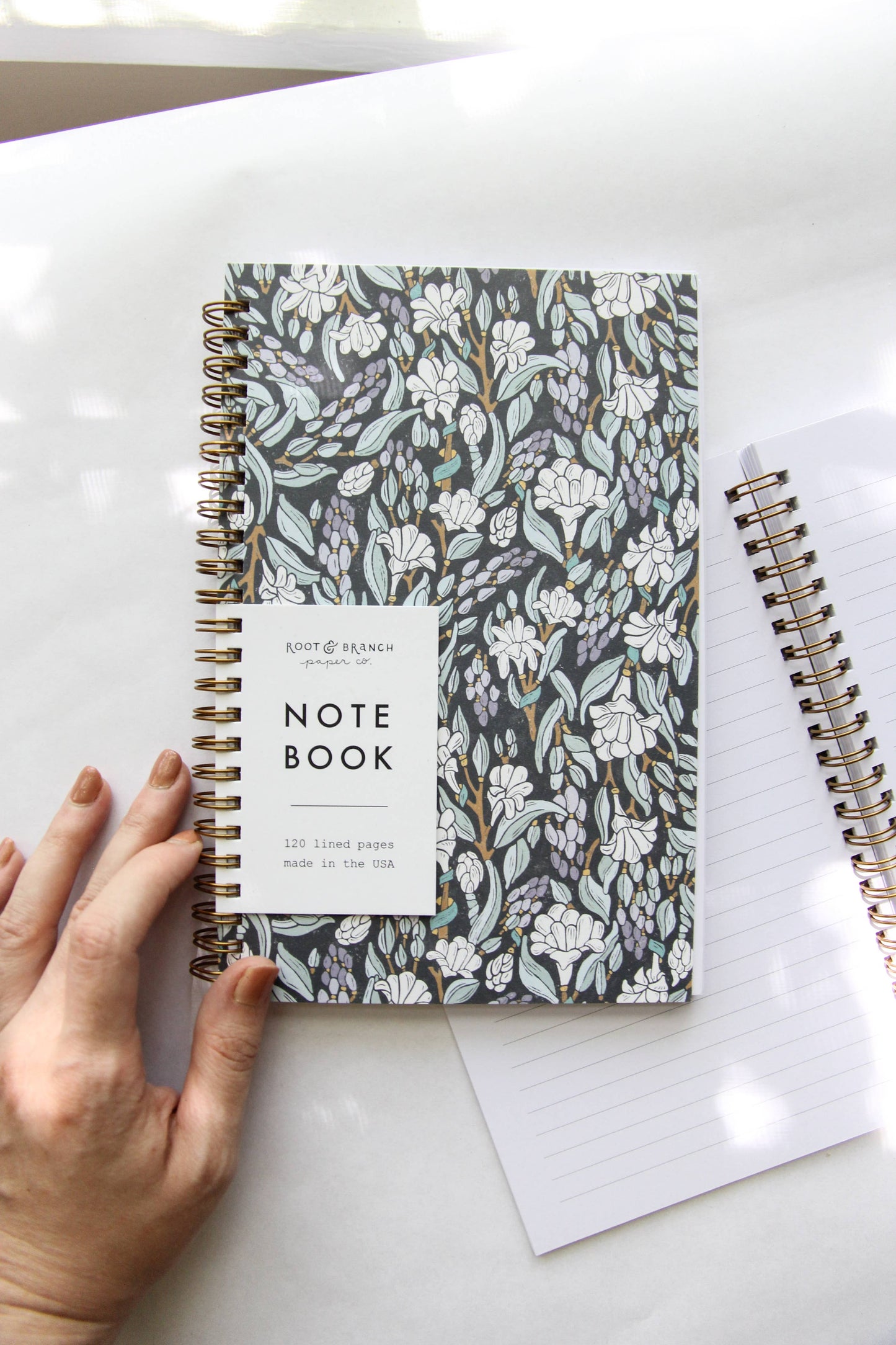 Moonlit Tuberose Spiral Bound Notebook: Lined