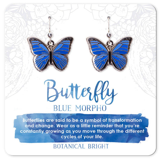 Blue Morpho Butterfly Earrings