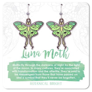 Luna Moth Dangle Earrings