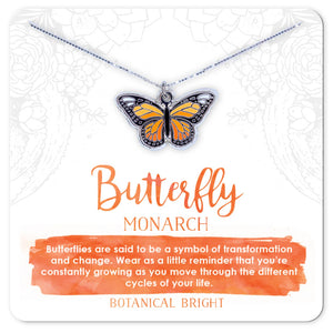 Monarch Butterfly Charm Necklace